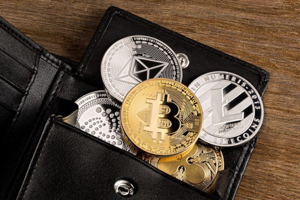 crypto currency coin leather wallet